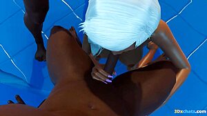 Teenage girl fucked in her swimming pool from BBC POV