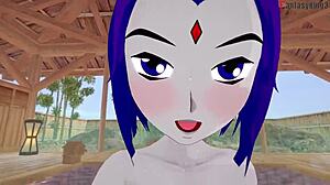 Raven in a bikini fucks hard in an intense scene