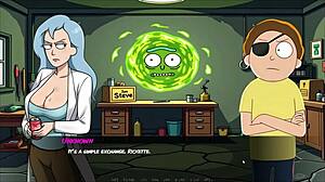 Portal parody hentai game ep 7 with Evil Morty