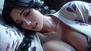 Unohana released Retsu, letting him cum on her tits