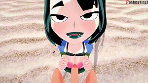 Gwen Fucks Hard on Beach POV