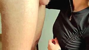 Throatpie Action as She Sucks Every Drop from That Cock. Sloppy Skills on Full Display!