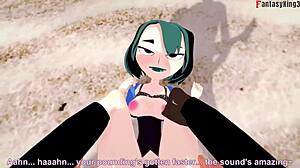 Gwen Fucks Hard on Beach POV