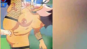 Kinky rouge is fucking two cocks and squirting with every cumshot