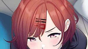 Аниме-секретарша сосет для быстрого офисного минета