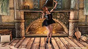 Girl dances seductively as her clothes vanish in 3D magic! 😍