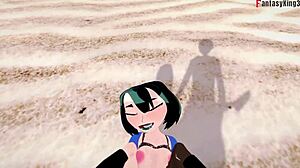 Gwen Fucks Hard on Beach POV