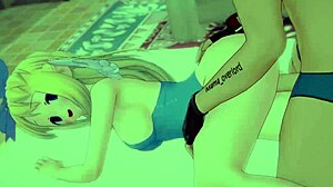 Can Flonne in swimsuit ride big cock to reach heaven uncensored?