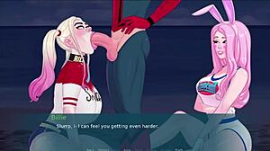 Belle Delphine and Billie Eilish Cosplay in Wild Oral Sex Cartoon Porn Game Sexnote
