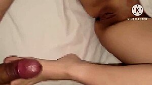Personal Shooting of Japanese Creampie with Footjob on Juicy Wet Pussy by Big Cock