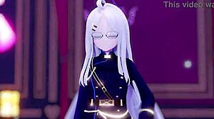 Hina Megane em anime 3D cartoon: Uau, olha só!