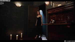 Steamy gothic manor encounter: two beautiful gills kissing