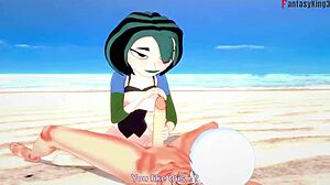 Gwen banging hard on the beach in 3D Total Drama