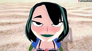 Gwen banging hard on the beach in 3D Total Drama