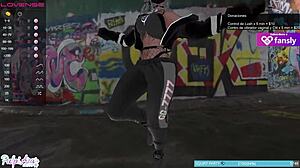 This VTuber girl squeezes Tits in Public
