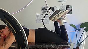 Tattoo session with fingering included by skilled artist