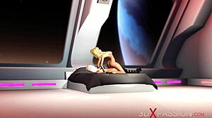 Man, this 3D shemale bangs a girl hard in space station!