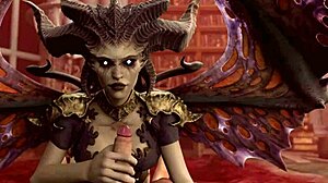 Lilith is giving a blowjob to Diablo 4 player