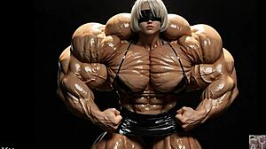 2B Transforms into Muscular Giantess in Nier Automata AI Animation! Pump Factory FMG Video Stuns!