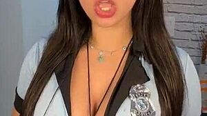 Roleplay as sexy police officer catches you jerking with dirty hot joi