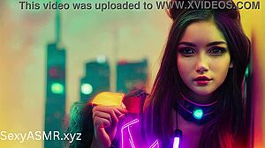 Cyber punk babes in kinky cosplay suck dick for ASMR
