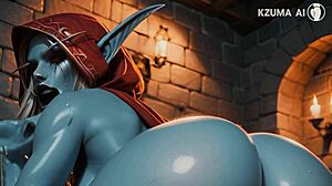 sylvana windrunner gostosa fodendo o bucetão melado, ai generated, damn i’m shook