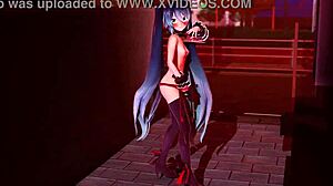 Hatsune Miku strips naked in public daring dance