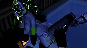 In VRChat, a cat and a protogen got close and passionate