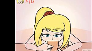 Super Smash Girls Titfuck: Zero Suit Samus by Peachypop34 Stuns with Blowjob Skills