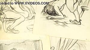 Vintage Erotic Drawings: Retro Anime Sketches with Hidden Sensual Charm