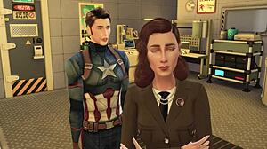 Agent Carter checks out Captain America’s huge dick in 3D hentai parody!