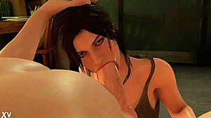 True Facial Game with 3D Blowjob and Monster Cock Finish