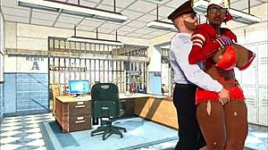 Perverted Cop Traps Big Boobs Ebony Girl in Prison for Wild Action. It’s a 3D Assfucking Scene!