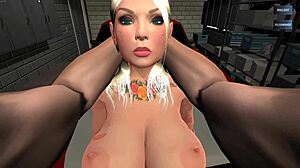Lady Sonia boldly fucks daughter Sophia in garage on car. Huge cum facial covers her outfit in 3d game action.