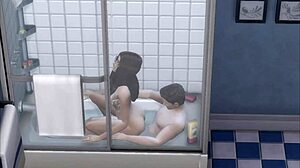 Aunt May Grabs Spiderman's Cock for Intense Bath Action in Sims Avengers Part 4.