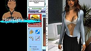 i discovered this retro game where i fuck a curvy office lady with huge oppai and her big boobs