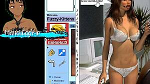 i discovered this retro game where i fuck a curvy office lady with huge oppai and her big boobs