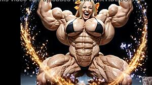 Abigail's EXPLOSIVE MUSCLE growth in wild AI animation