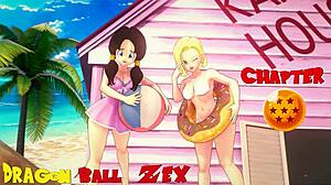 android 18 and videl bang hard in front of roshi. dragonball zex 7 full fantasyking3 action