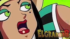 damn, goku slams jerez, goddess of destruction, in wild parody! this dragon ball hardcore is unreal crazy stuff!