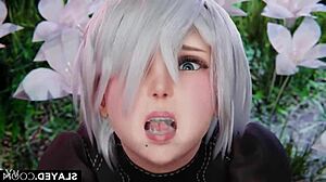 Nier Automata's 2B Addicted to Sucking Black Cocks - What a Sight!
