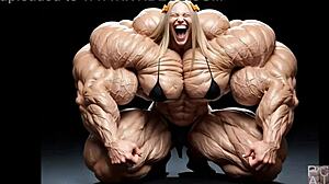 Abigail's EXPLOSIVE MUSCLE growth in wild AI animation