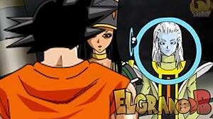 damn, goku slams jerez, goddess of destruction, in wild parody! this dragon ball hardcore is unreal crazy stuff!
