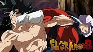 damn, goku slams jerez, goddess of destruction, in wild parody! this dragon ball hardcore is unreal crazy stuff!