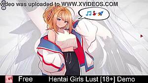 Hentai girls explore lustful desires in anime games.