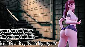 D.Va dominates with fierce anal in French hentai JOI. Her Overwatch power takes control.