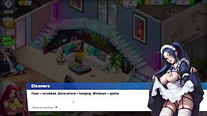 Hot maid servant with big tits seduces in HornyVilla gameplay.
