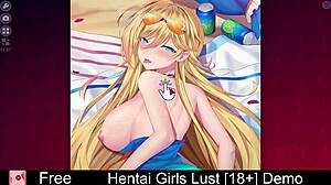 Hentai girls explore lustful desires in anime games.