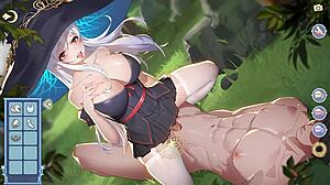 Adorable witches cast spells in a cute hentai game.