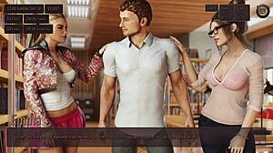 Threesome with Hot College Girls in Public Library Setting. Living with Temptation Brings Wild Group Action Outdoors.